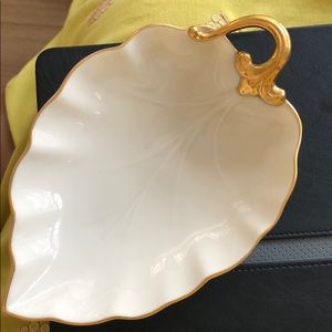 Lenox 24 karat leaf dish bowl candy dish